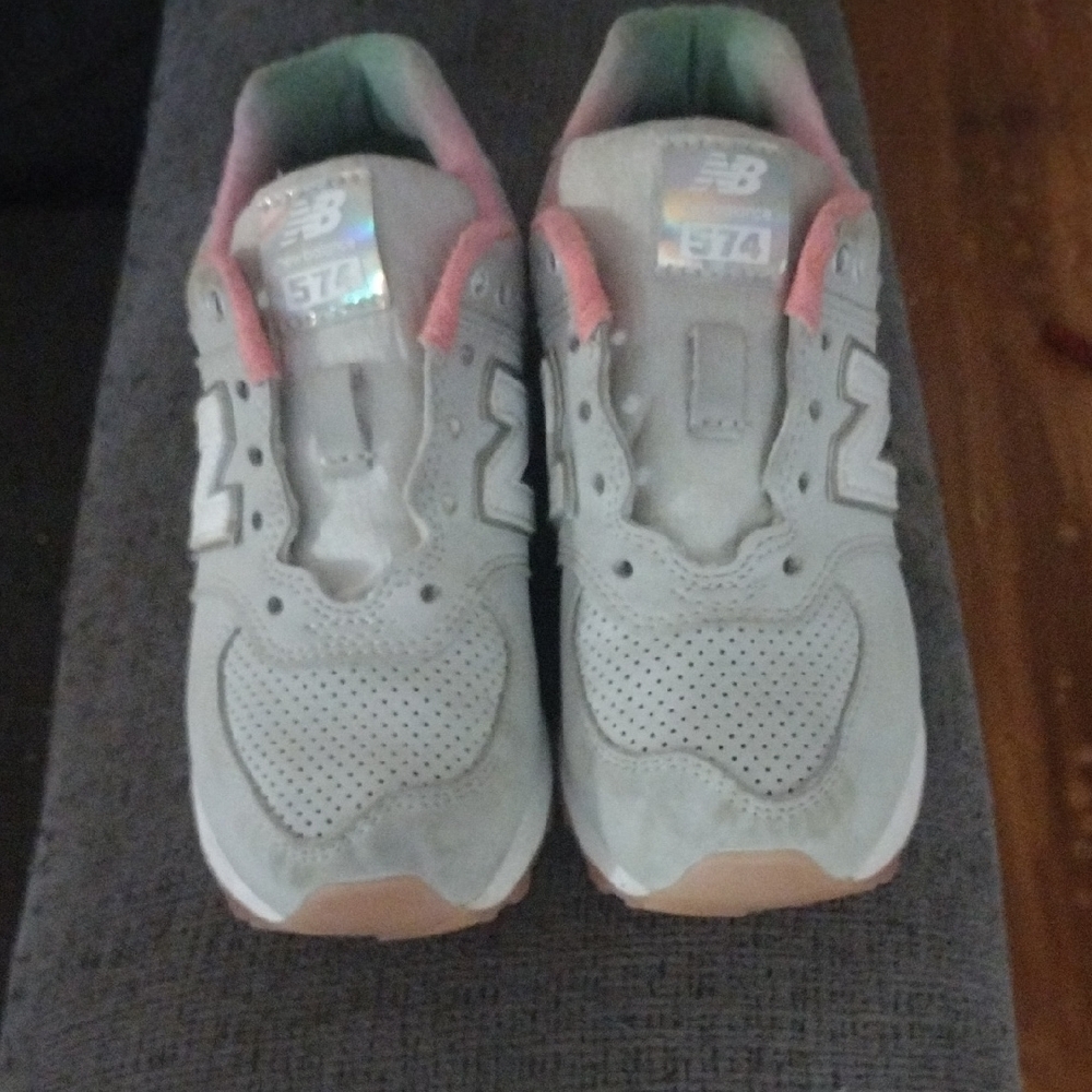 New Balance Kids' Sneakers in Gray and Pink.